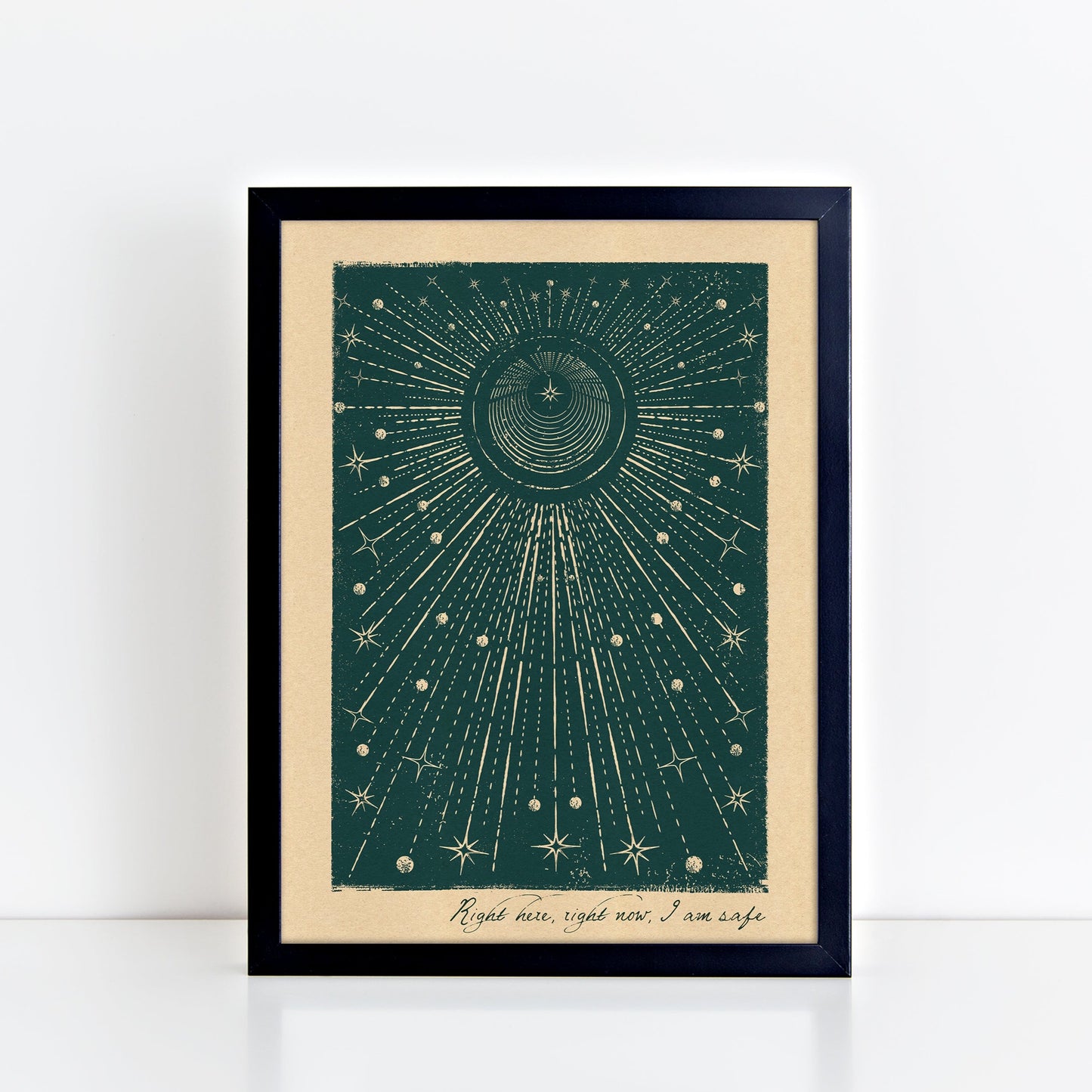 Right Here, Right Now, I Am Safe - Blue - - Legacy Print