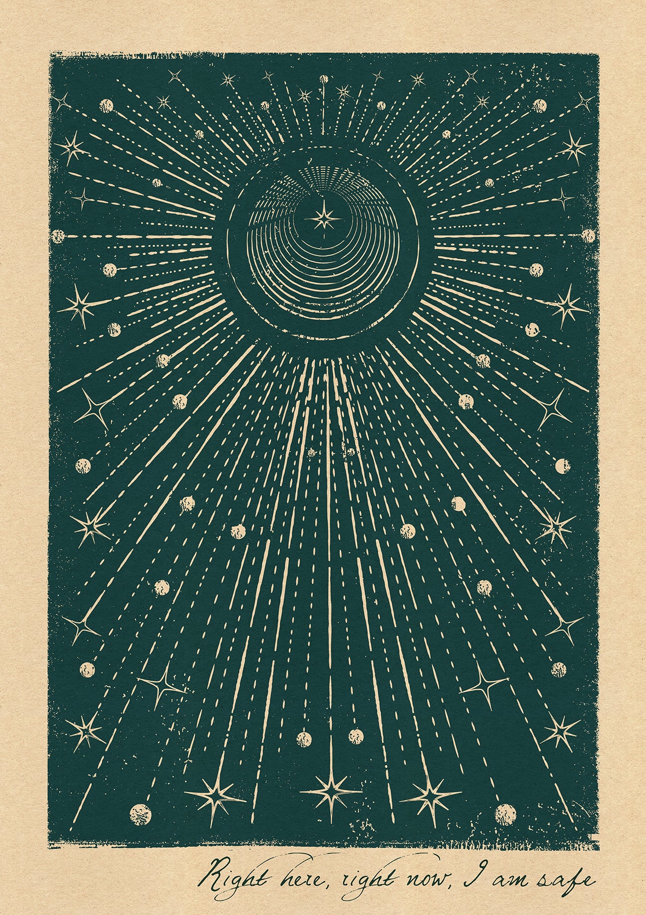Right Here, Right Now, I Am Safe - Blue - - Legacy Print