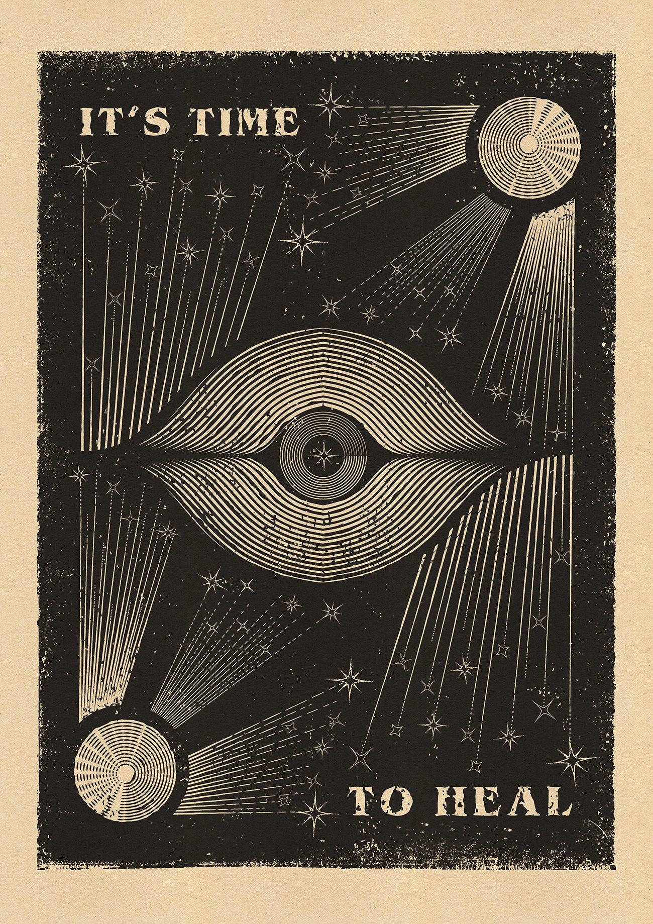 It's Time To Heal - Black - Print