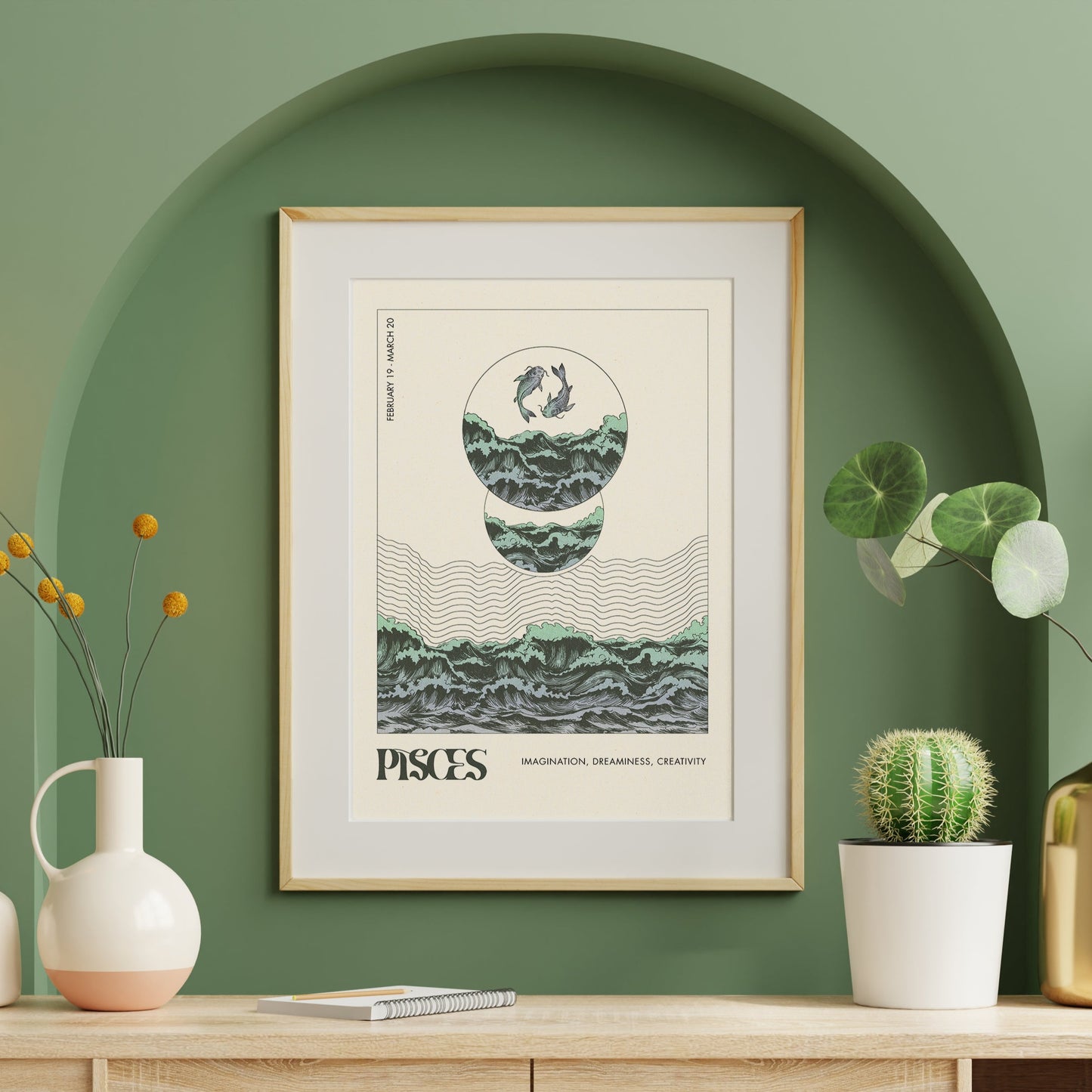 Pisces - Pearl - Zodiac - Print
