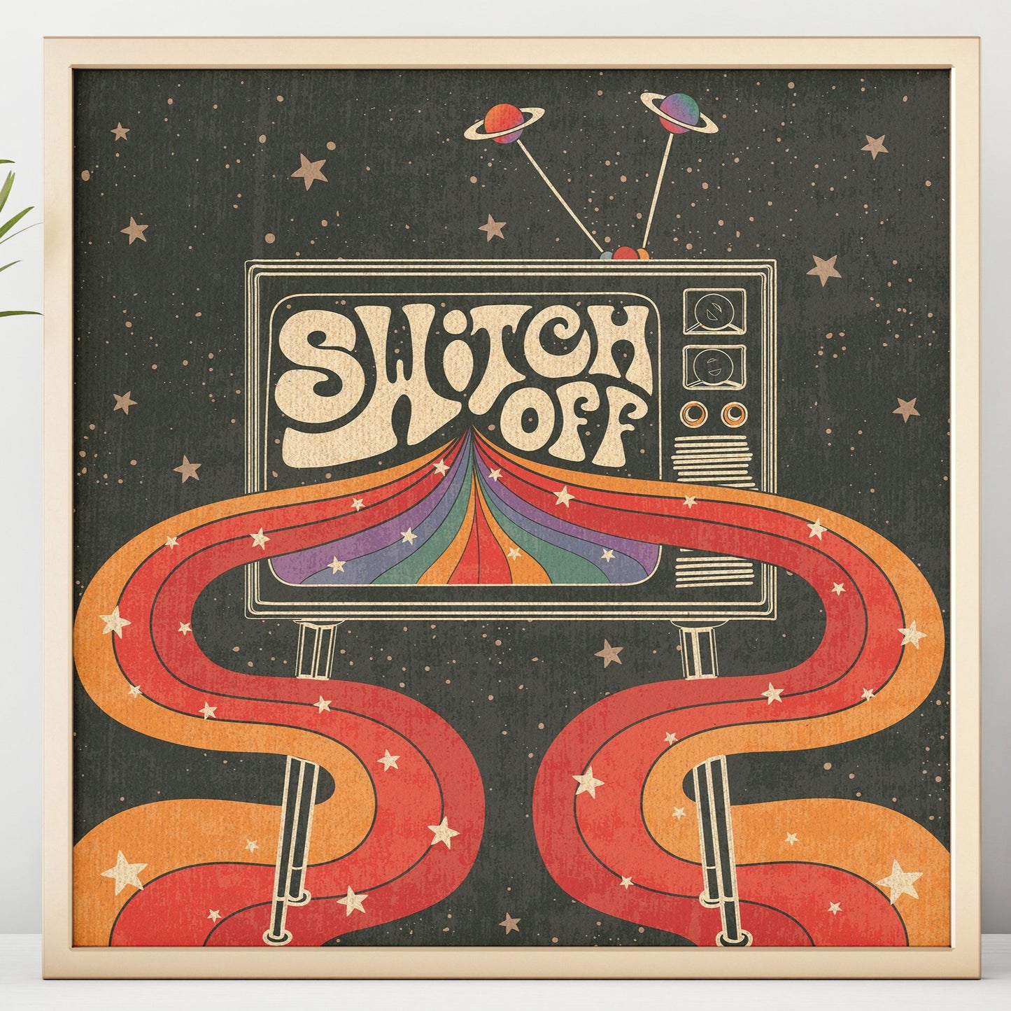 Switch off - Rainbow -Square Print