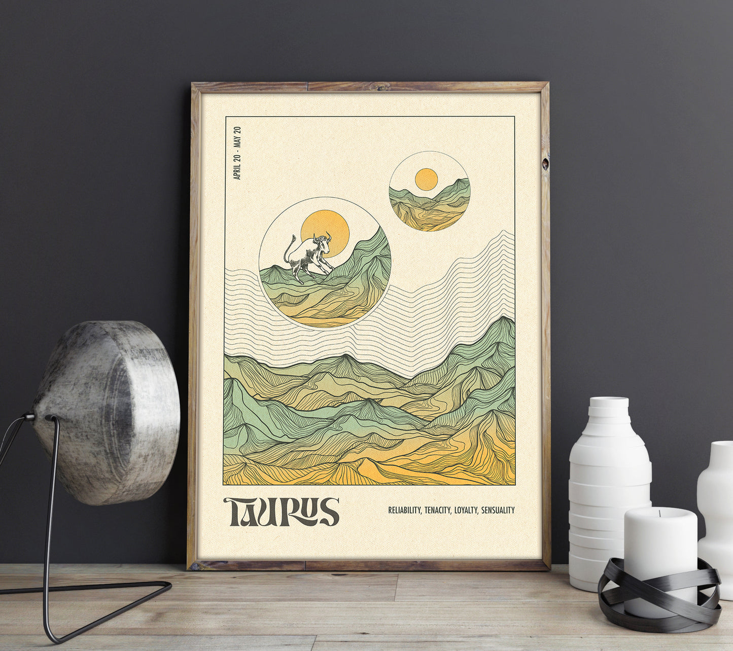 Taurus - Pearl - Zodiac - Print