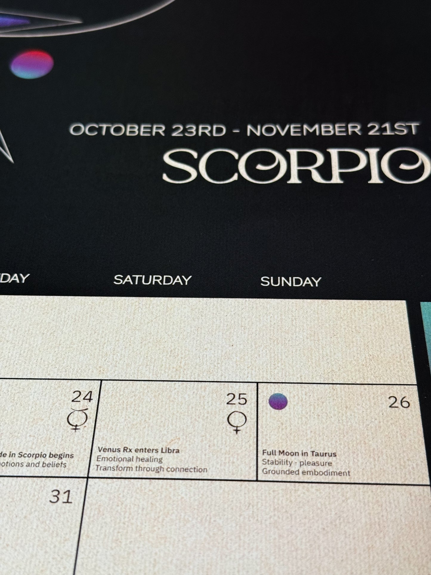 INKTALLY ZODIAC CALENDAR 2026