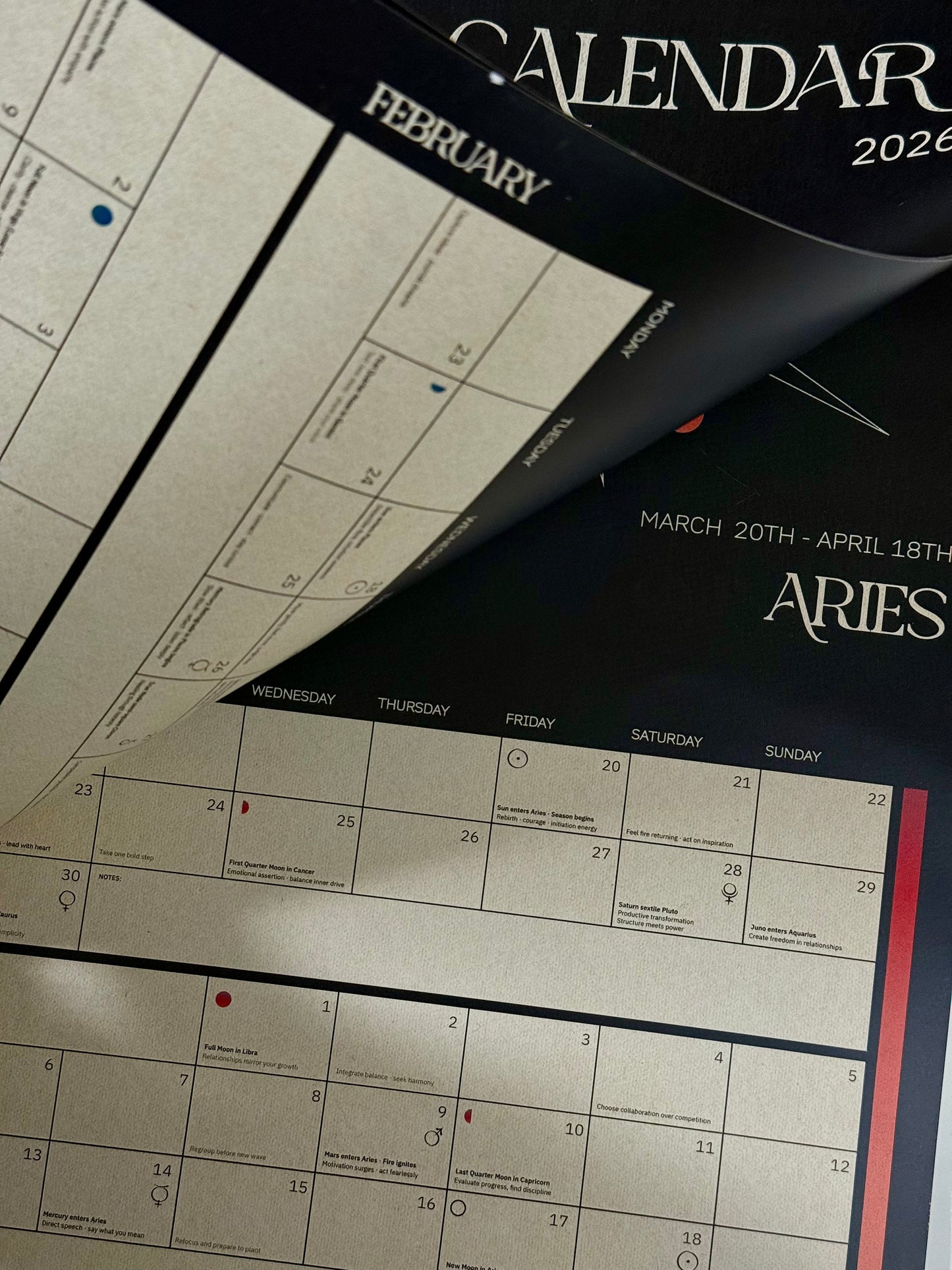 INKTALLY ZODIAC CALENDAR 2026