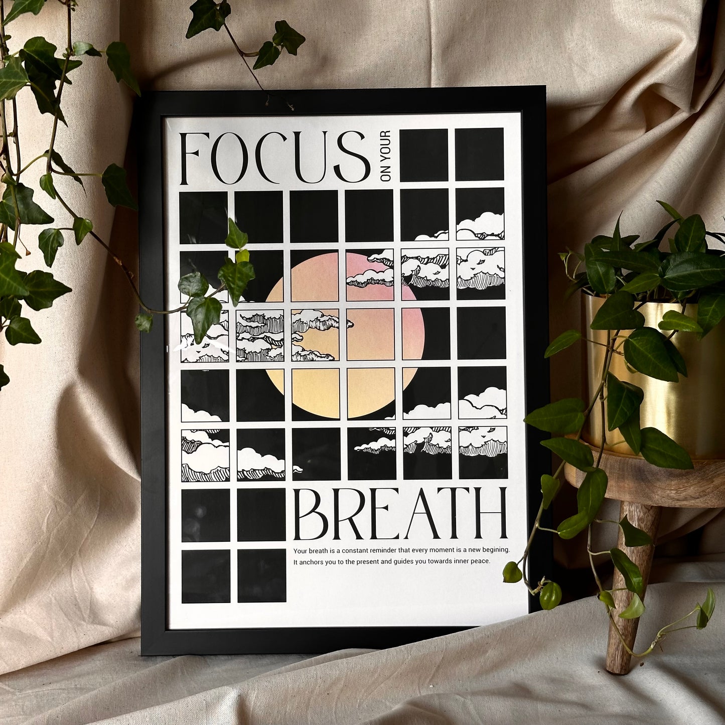 Focus On Your Breath - Inspirational Poster