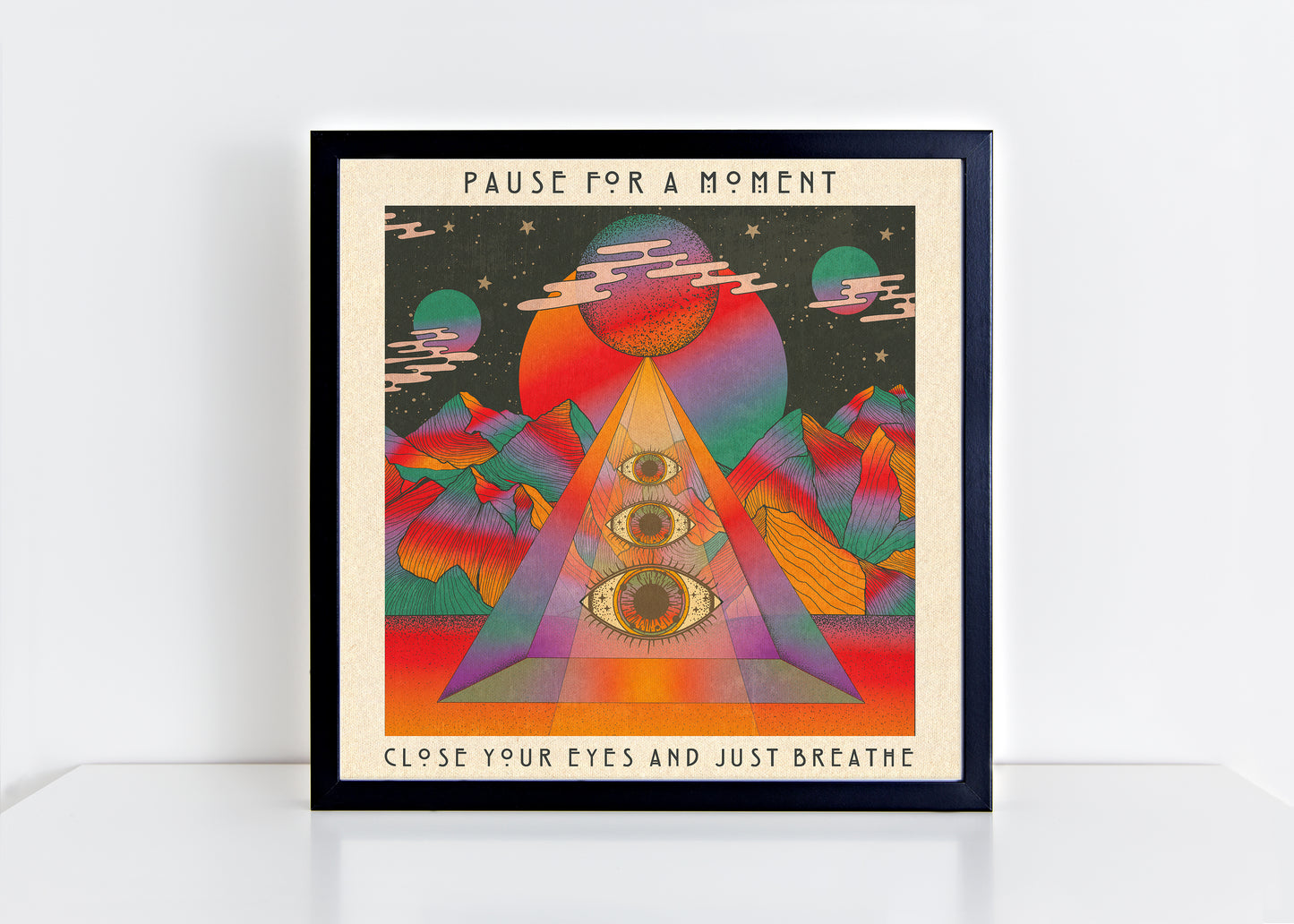 Pause and Just breathe - Square Print