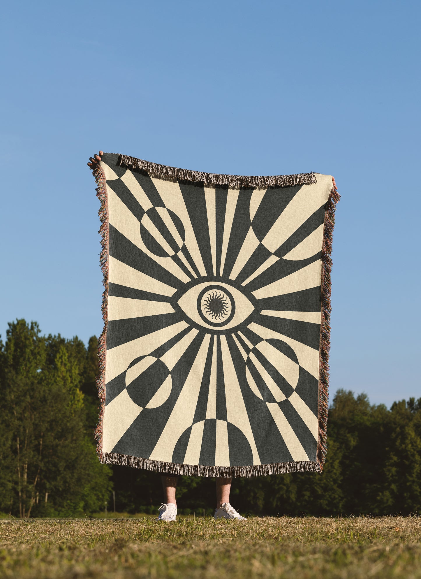 Third Eye Monochrome Woven Hanging Blanket