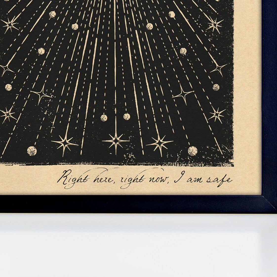 Right Here, Right Now, I Am Safe - Black - Print