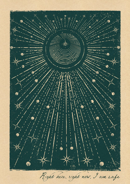 Right Here, Right Now, I Am Safe - Blue - - Legacy Print