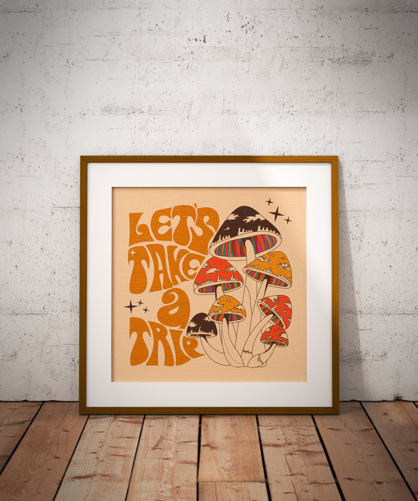 Let's Take A Trip, Magic Mushroom Square Print