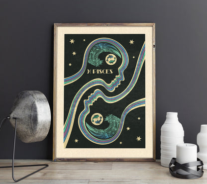Inktally Zodiac - Pisces - Print