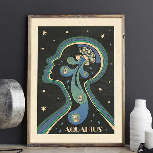 Aquarius - Zodiac - Print