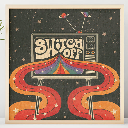 Switch off - Rainbow -Square Print