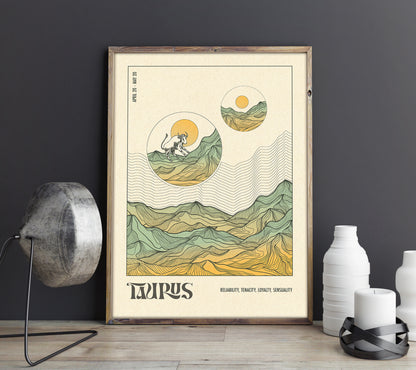 Taurus - Pearl - Zodiac - Print