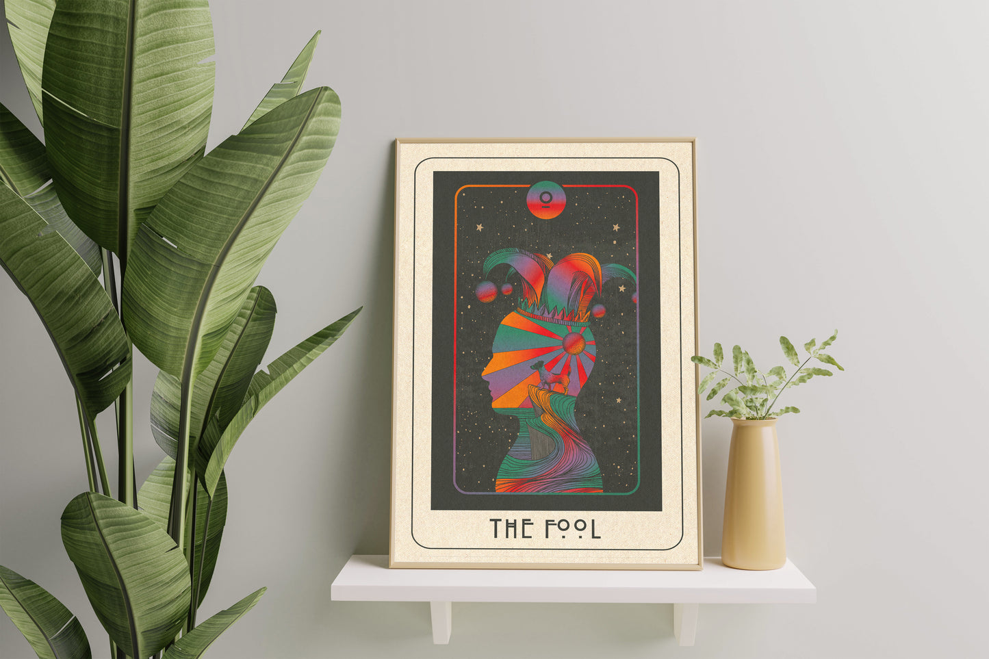 Inktally Tarot - The Fool - Portrait Art Print, Poster, Psychedelic 70s Wall Art