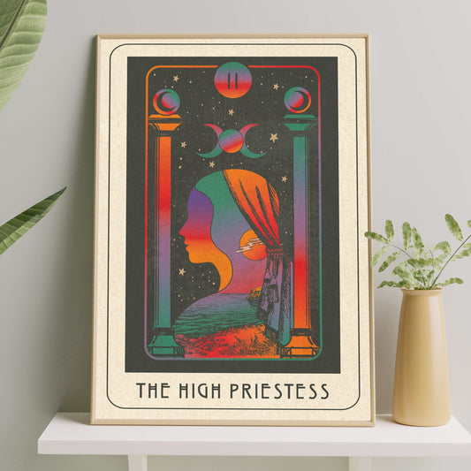 Inktally Tarot- Major Arcana- The High Priestess  Portrait Print